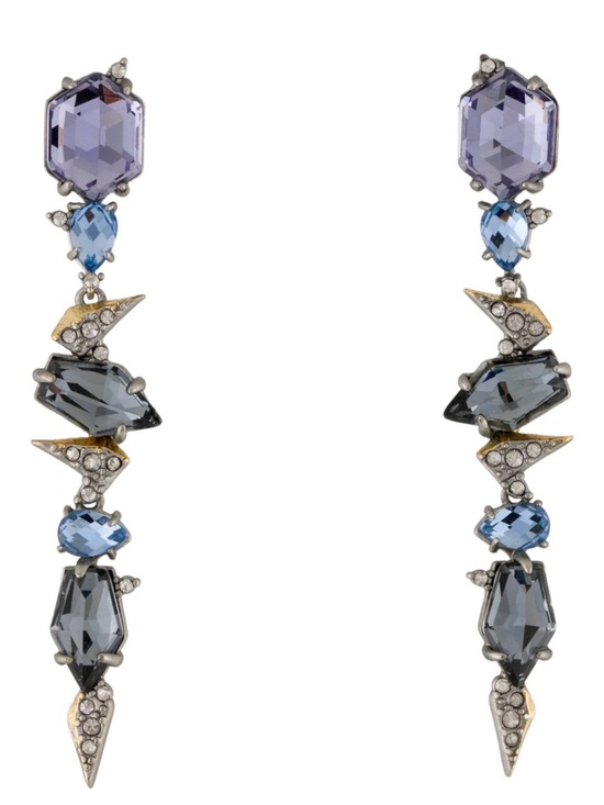 Alexis Bittar Jewelry - Alexis Bittar Elegant Lavender and Blue Crystal Drop Earrings - Women Jewelry
